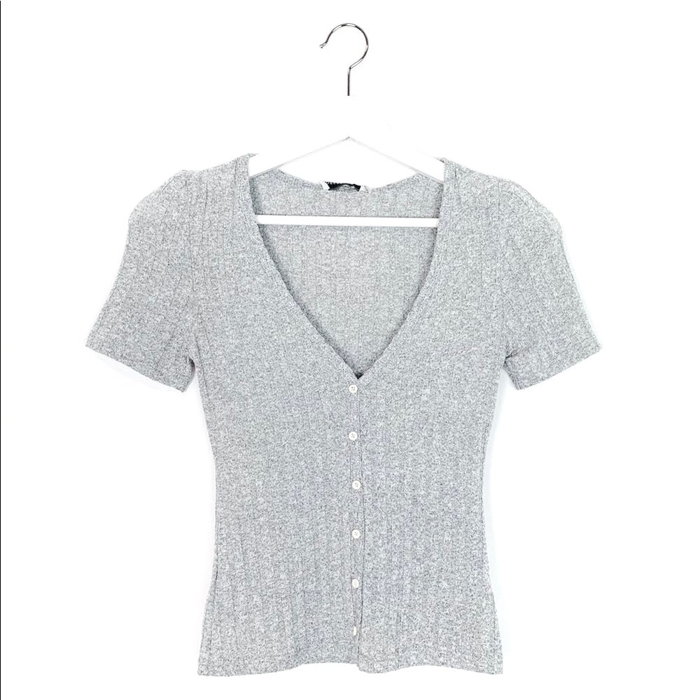 ‘Try Me’ Ribbed V-Neck Knit Tee - Picture 6 of 8